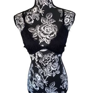 Nwt Anemone Crossback Bralette Lace Sheer Sexy Intimates Bra Feminine